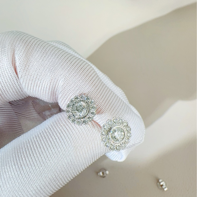 Tiffany蒂芙尼 Enchant Flower系列 PT950鉑金滿鑽花朵耳釘-3