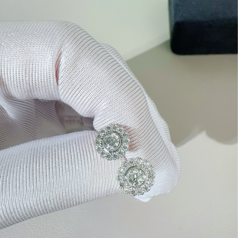 Tiffany蒂芙尼 Enchant Flower系列 PT950鉑金滿鑽花朵耳釘-4