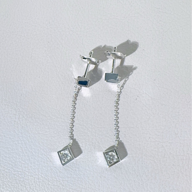 Tiffany蒂芙尼 傳奇設計師 frank gehry系列 白金鑲鑽吊墜耳環-5