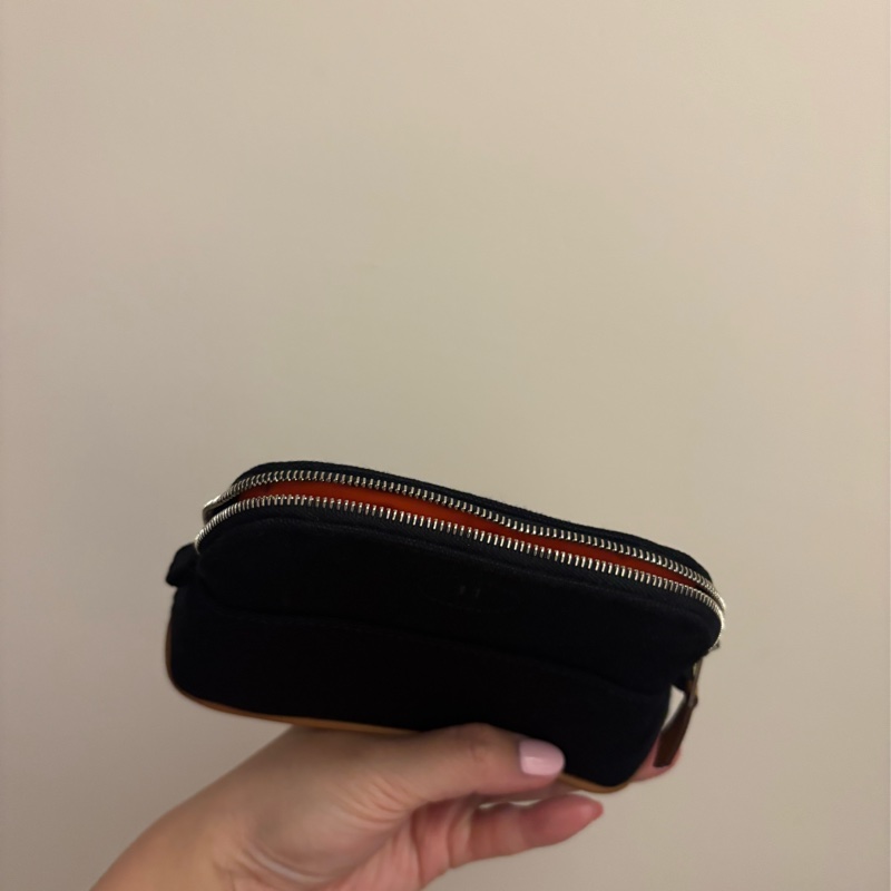 現貨商品 全新商品 台灣購證 Hermes 經典黑色H帆布迷你化妝包-8