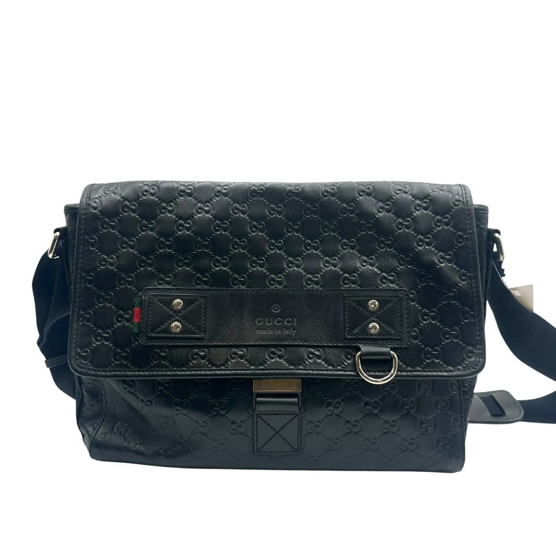 【美收精品】Gucci 黑色皮革肩背包 C-507【隔月月中將轉賣至日本 上架期限30天】-0