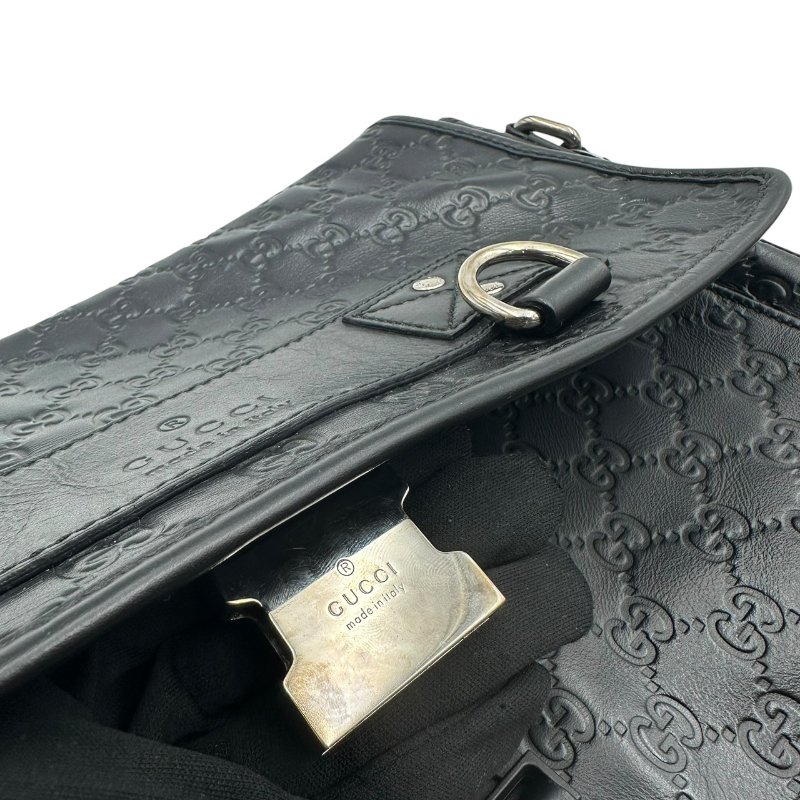 【美收精品】Gucci 黑色皮革肩背包 C-507【隔月月中將轉賣至日本 上架期限30天】-8