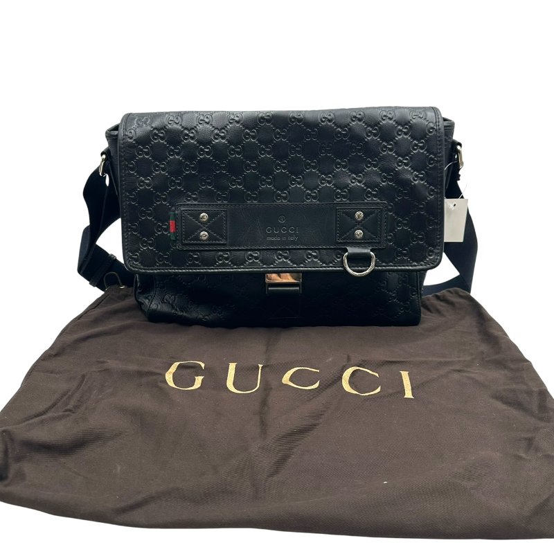 【美收精品】Gucci 黑色皮革肩背包 C-507【隔月月中將轉賣至日本 上架期限30天】-13