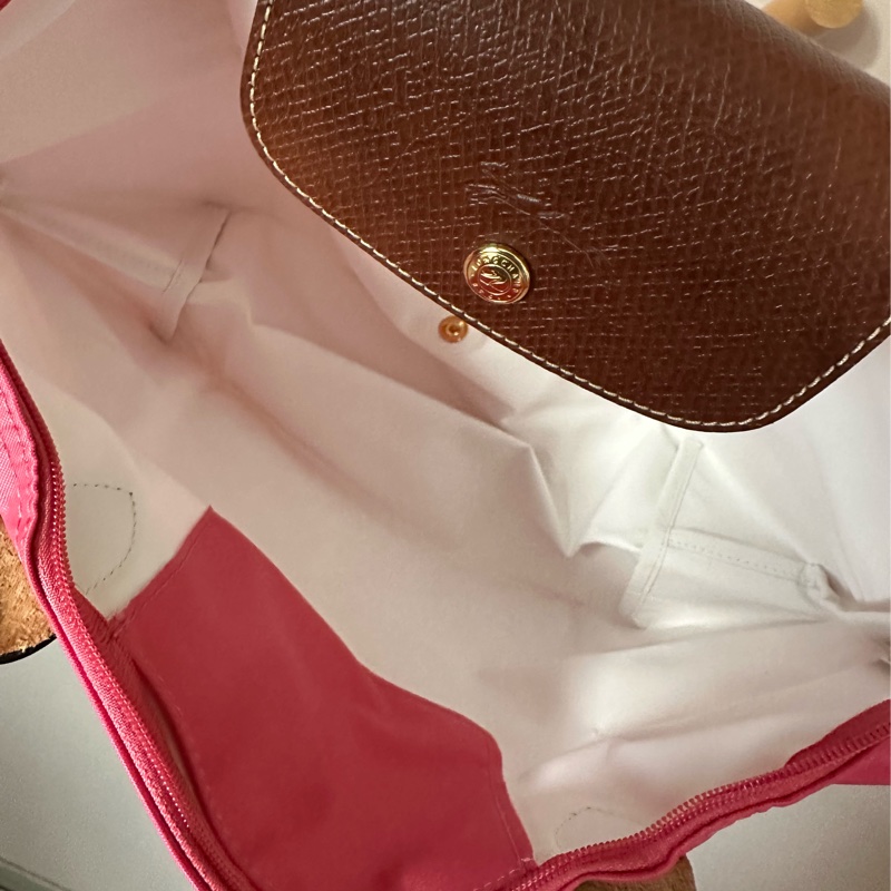 Longchamp全新桃粉色長背帶小包-3