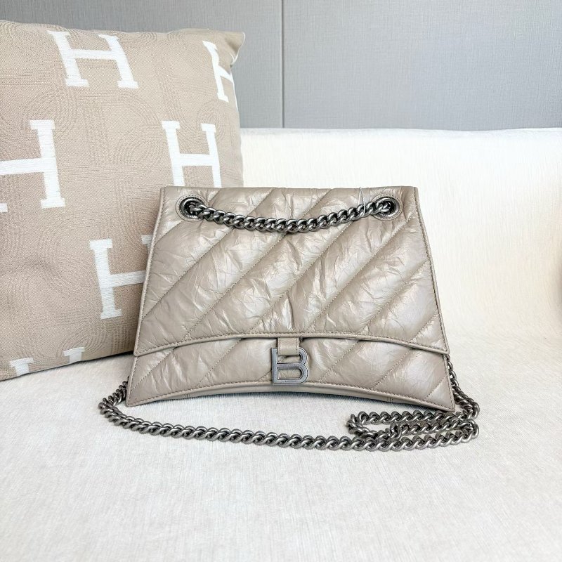 Balenciaga Crush中號鏈條包 奶茶色 銀扣32*22*12 98新配件塵袋-2
