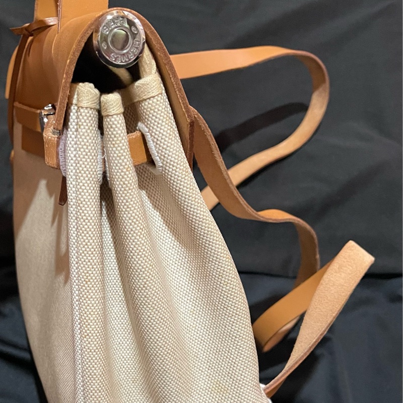 Hermès Herbag31愛馬仕後背包 口B刻 銀扣駝棕色-1