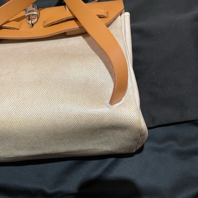 Hermès Herbag31愛馬仕後背包 口B刻 銀扣駝棕色-10