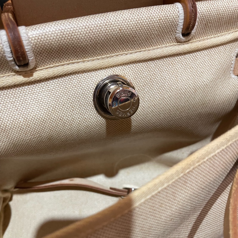 Hermès Herbag31愛馬仕後背包 口B刻 銀扣駝棕色-13