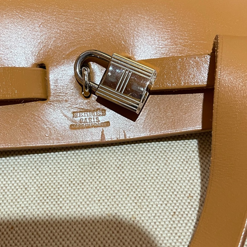 Hermès Herbag31愛馬仕後背包 口B刻 銀扣駝棕色-25