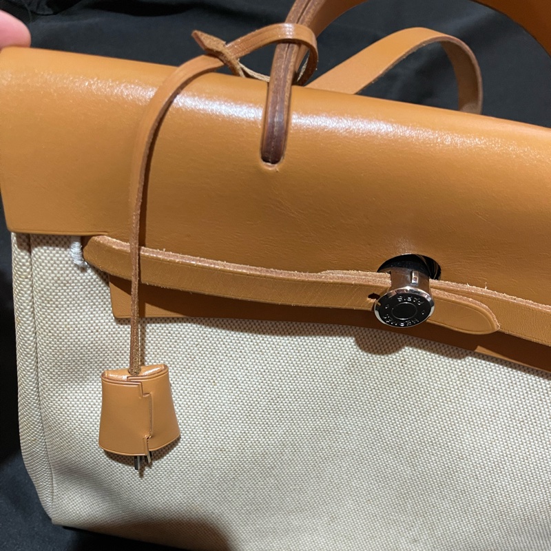 Hermès Herbag31愛馬仕後背包 口B刻 銀扣駝棕色-30