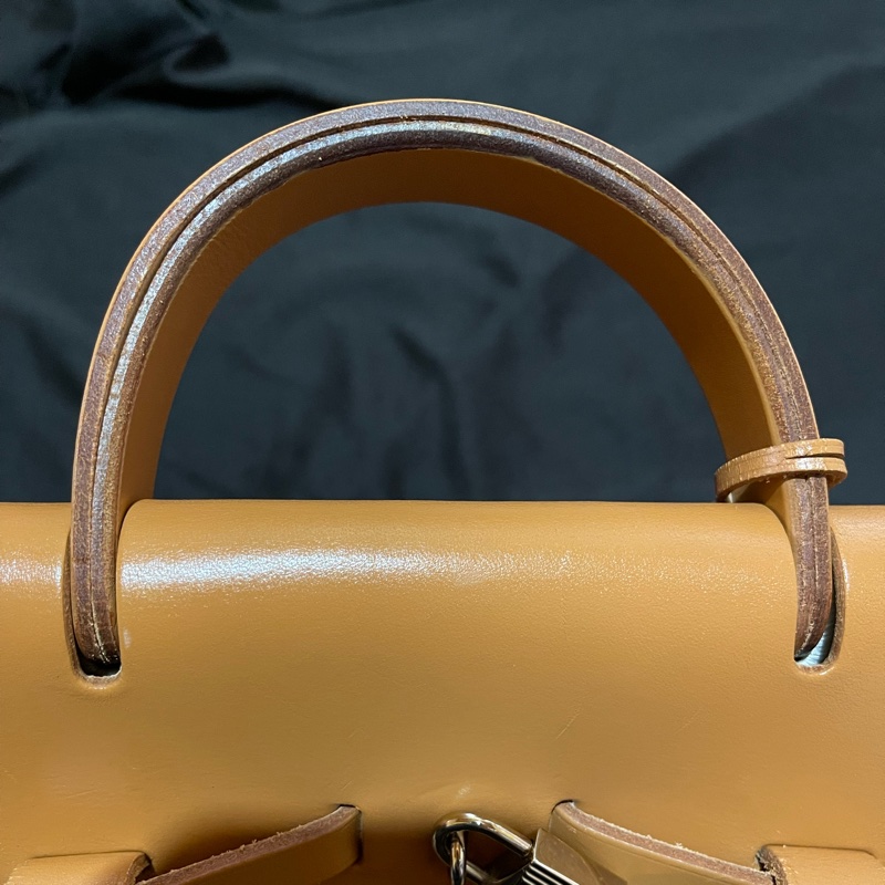 Hermès Herbag31愛馬仕後背包 口B刻 銀扣駝棕色-32
