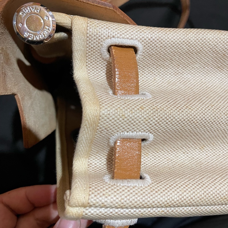 Hermès Herbag31愛馬仕後背包 口B刻 銀扣駝棕色-36
