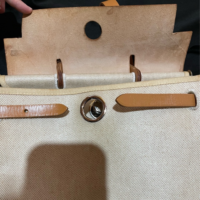 Hermès Herbag31愛馬仕後背包 口B刻 銀扣駝棕色-49