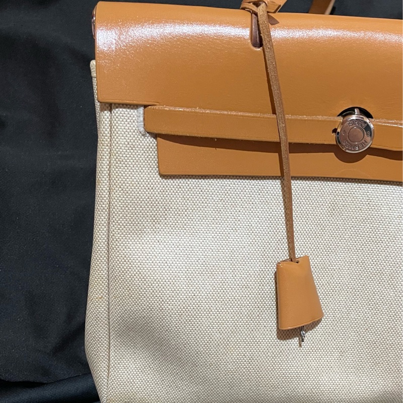 Hermès Herbag31愛馬仕後背包 口B刻 銀扣駝棕色-51