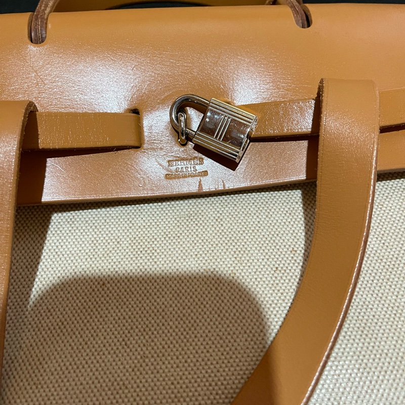 Hermès Herbag31愛馬仕後背包 口B刻 銀扣駝棕色-63