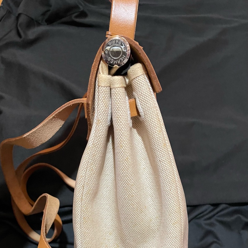 Hermès Herbag31愛馬仕後背包 口B刻 銀扣駝棕色-64