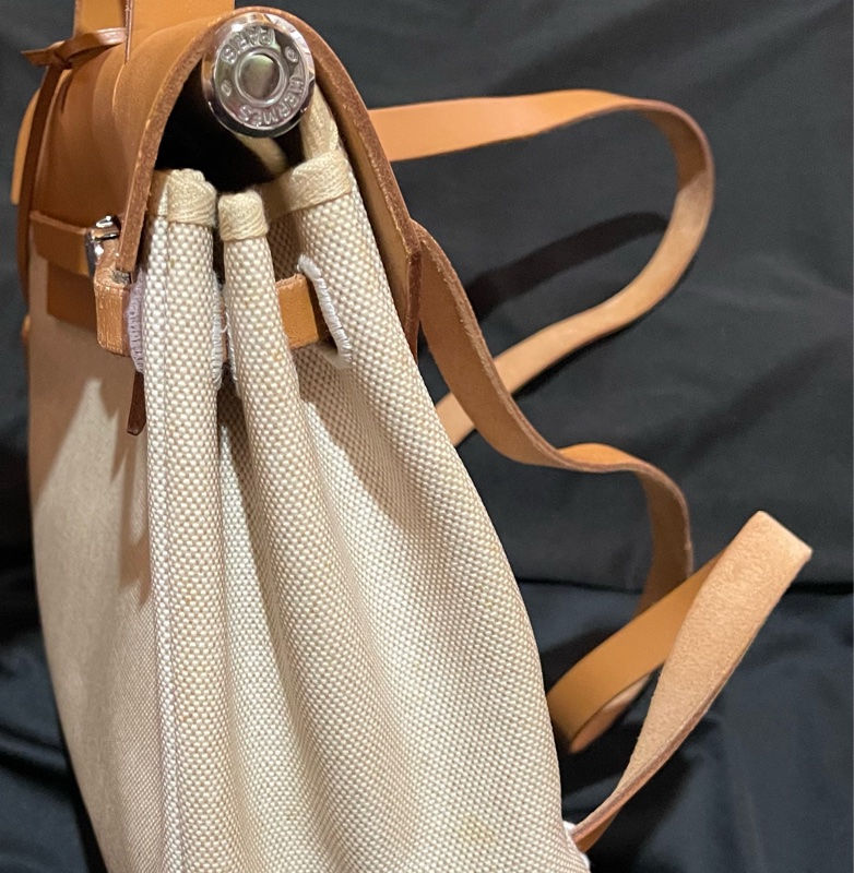 Hermès Herbag31愛馬仕後背包 口B刻 銀扣駝棕色-65
