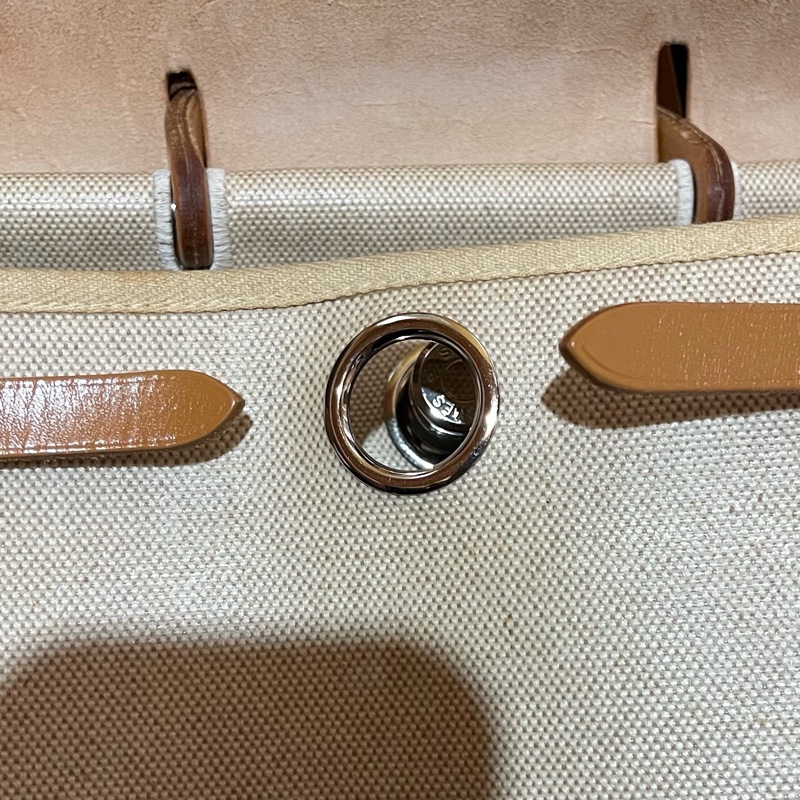 Hermès Herbag31愛馬仕後背包 口B刻 銀扣駝棕色-66