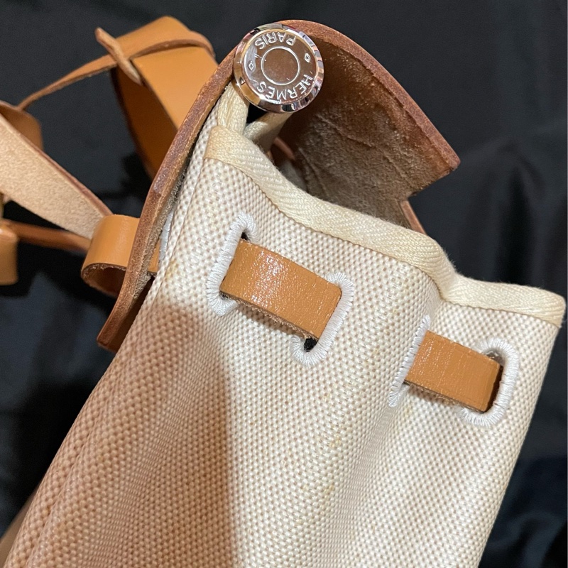 Hermès Herbag31愛馬仕後背包 口B刻 銀扣駝棕色-81