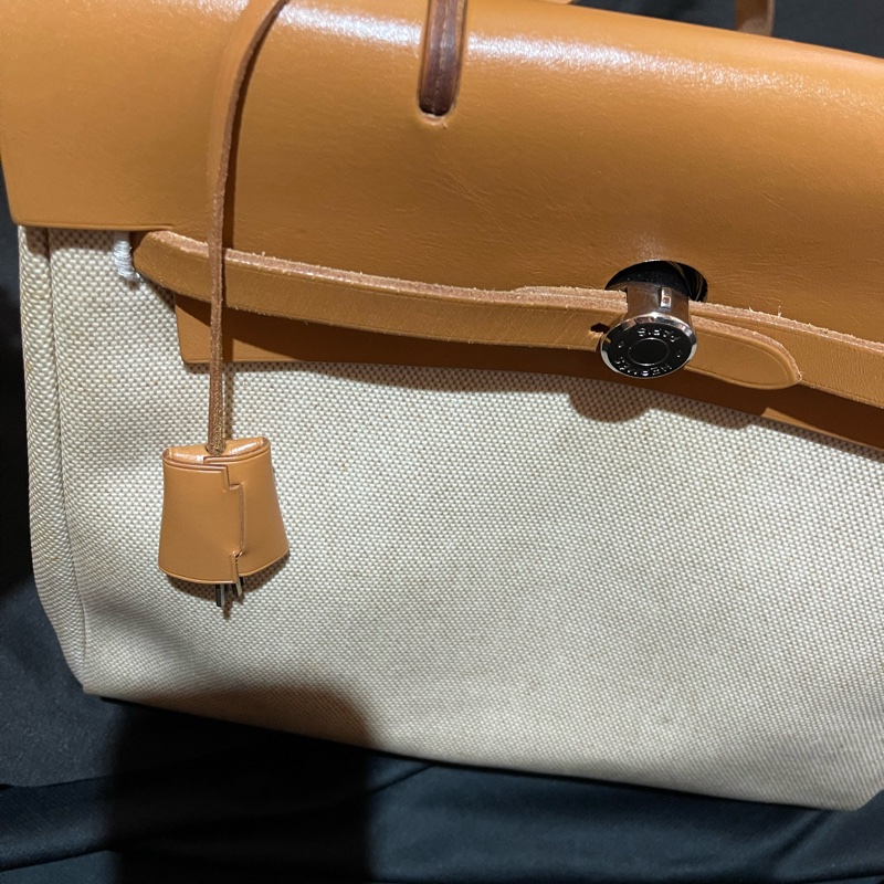 Hermès Herbag31愛馬仕後背包 口B刻 銀扣駝棕色-83