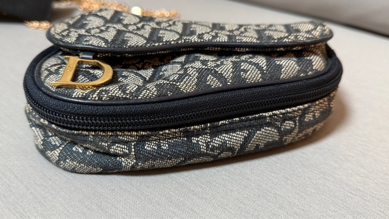 Dior mini馬鞍包 老花 帆布-7