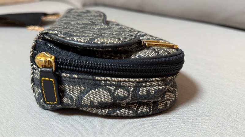 Dior mini馬鞍包 老花 帆布-10