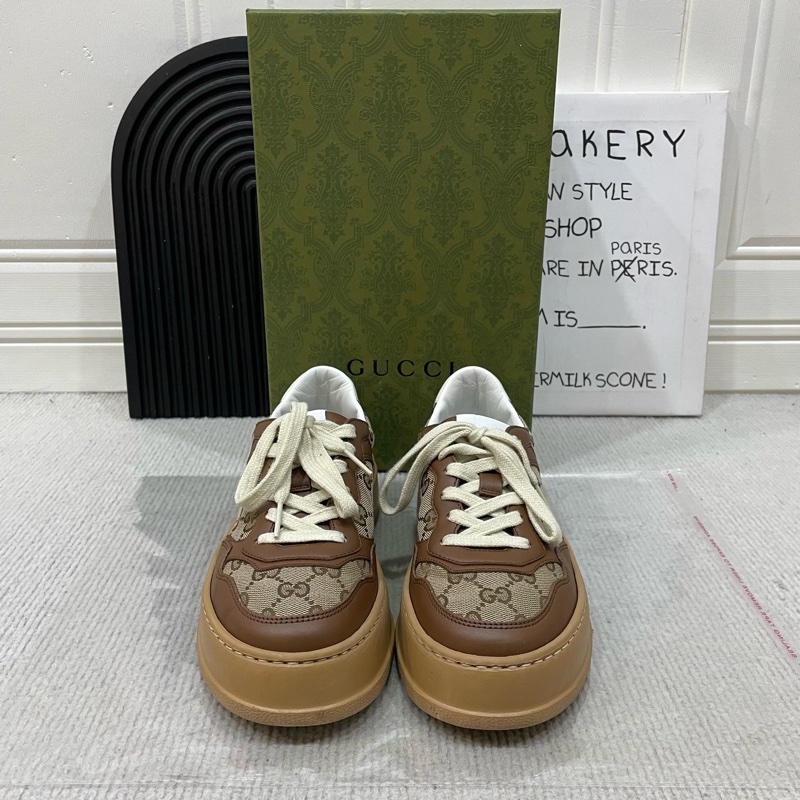 98新❤️Gucci/古馳 chunky B GG 棕老花厚底餅乾鞋 36碼 無鞋墊-0