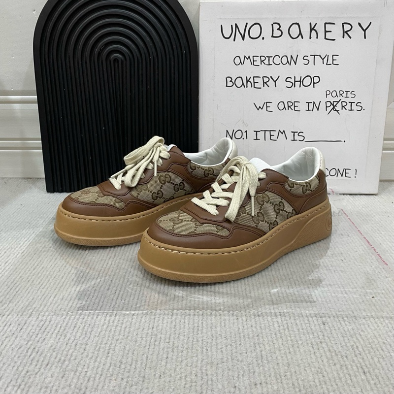 98新❤️Gucci/古馳 chunky B GG 棕老花厚底餅乾鞋 36碼 無鞋墊-1