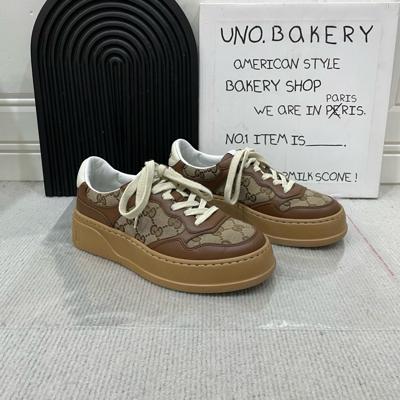98新❤️Gucci/古馳 chunky B GG 棕老花厚底餅乾鞋 36碼 無鞋墊-2