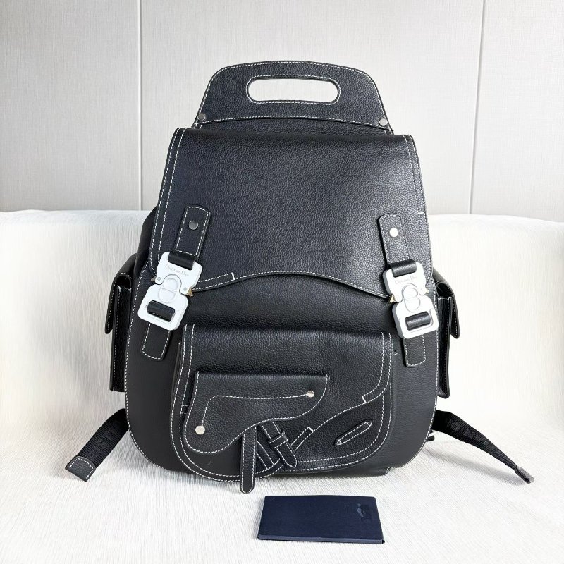 Dior Gallop馬鞍後背包 黑色 磨砂銀扣 31*41*15 99新配件說明書 保卡 塵袋-2