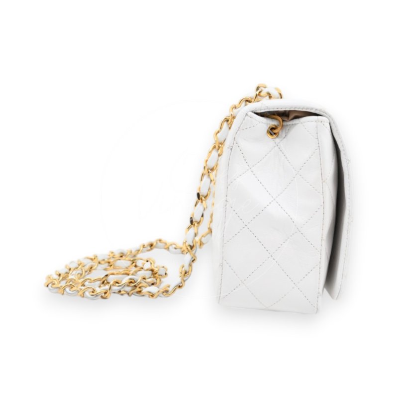 中古 香奈兒 Chanel Quilted Classic White 白色 Full Flap Shoulder Bag 肩背包 印記 Series 1-2