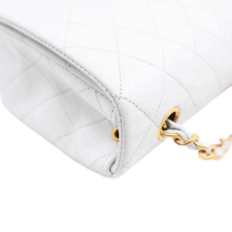 中古 香奈兒 Chanel Quilted Classic White 白色 Full Flap Shoulder Bag 肩背包 印記 Series 1-9