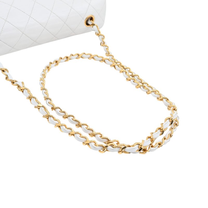 中古 香奈兒 Chanel Quilted Classic White 白色 Full Flap Shoulder Bag 肩背包 印記 Series 1-17
