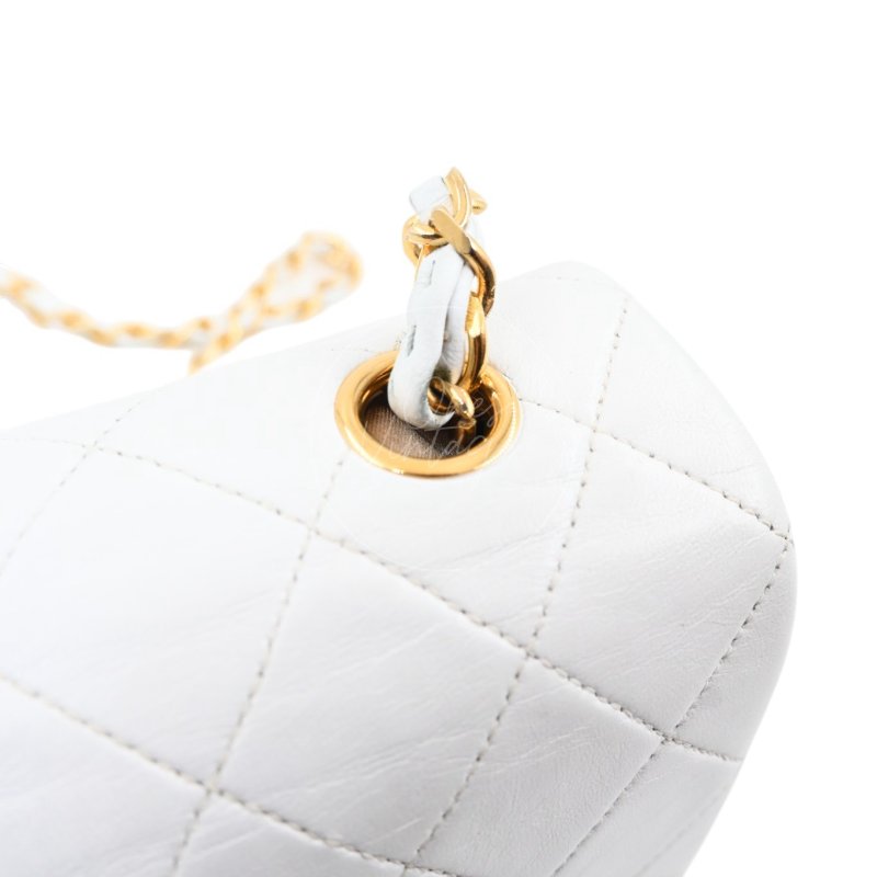 中古 香奈兒 Chanel Quilted Classic White 白色 Full Flap Shoulder Bag 肩背包 印記 Series 1-18