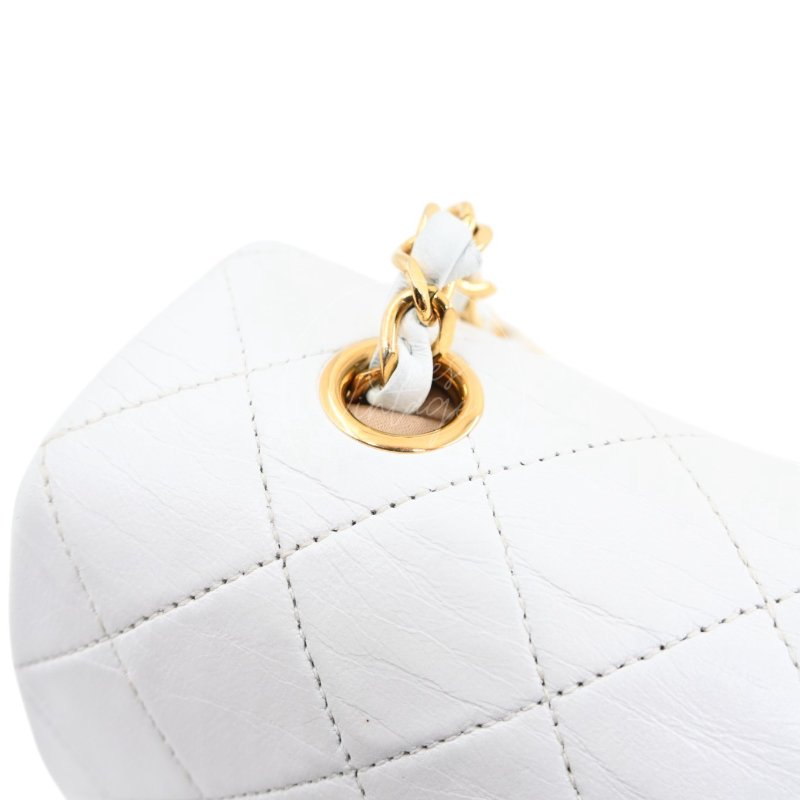 中古 香奈兒 Chanel Quilted Classic White 白色 Full Flap Shoulder Bag 肩背包 印記 Series 1-19
