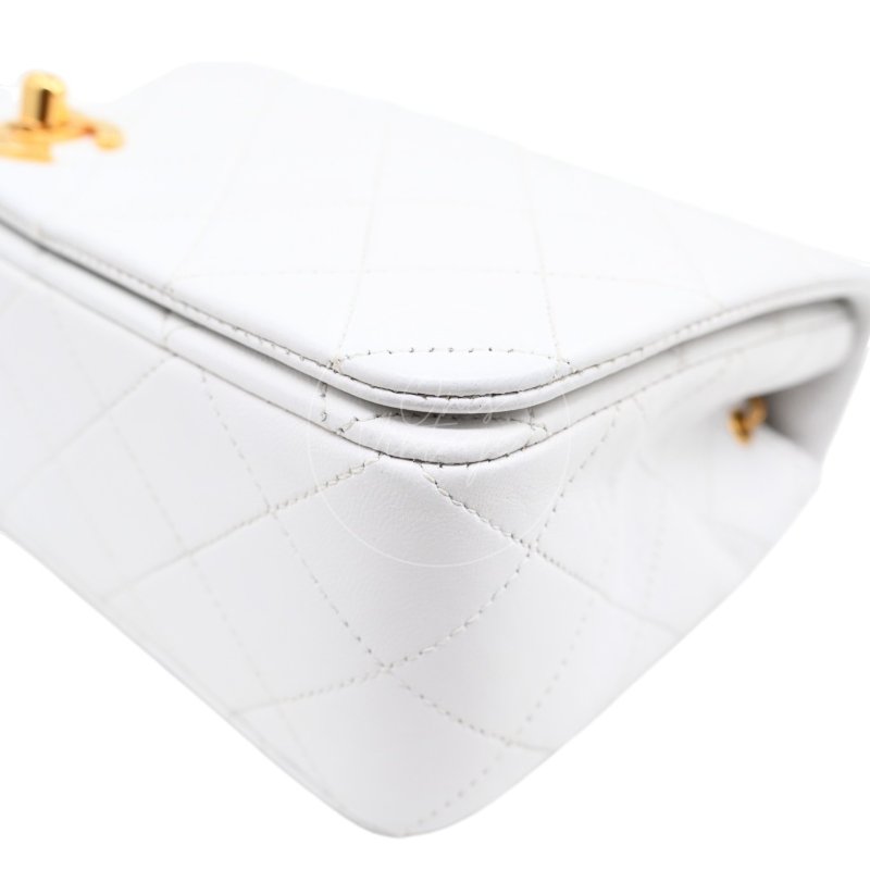 中古 香奈兒 Chanel Quilted Classic White 白色 Full Flap Shoulder Bag 肩背包 印記 Series 1-25