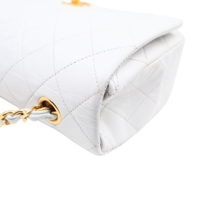 中古 香奈兒 Chanel Quilted Classic White 白色 Full Flap Shoulder Bag 肩背包 印記 Series 1-27