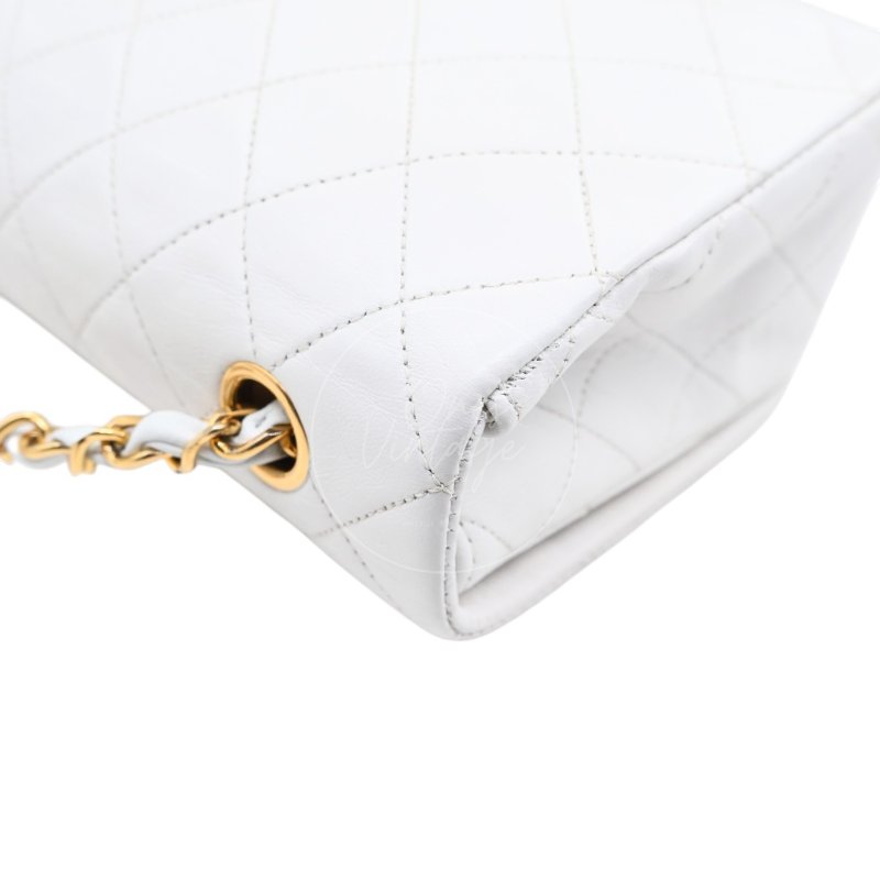 中古 香奈兒 Chanel Quilted Classic White 白色 Full Flap Shoulder Bag 肩背包 印記 Series 1-28