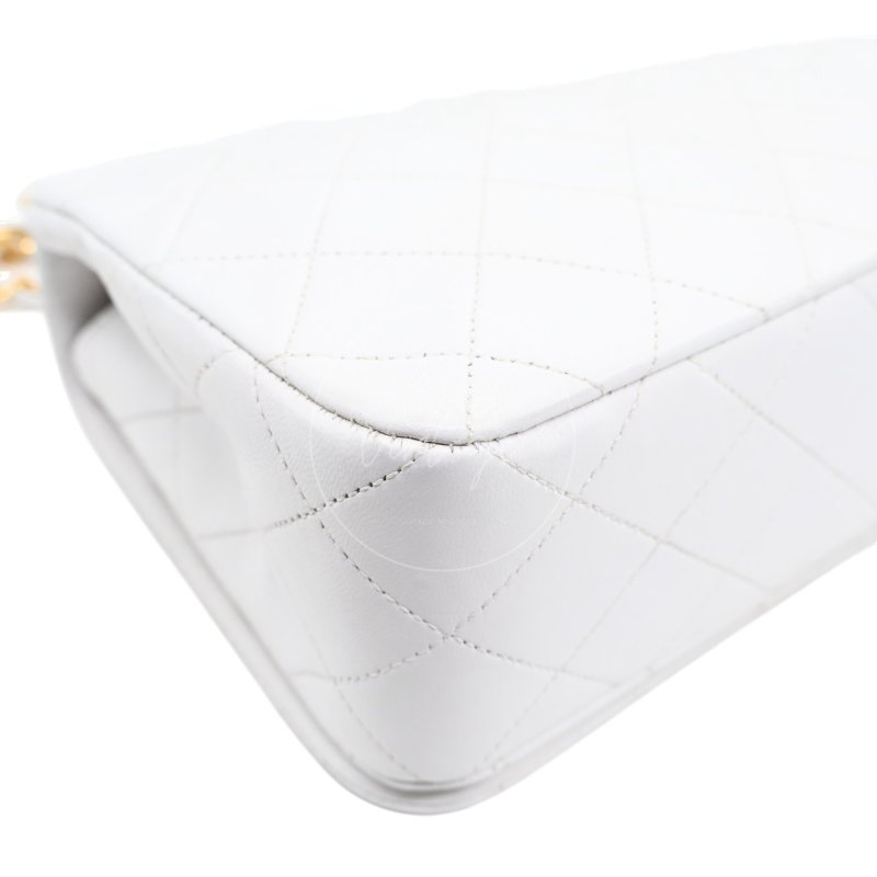 中古 香奈兒 Chanel Quilted Classic White 白色 Full Flap Shoulder Bag 肩背包 印記 Series 1-29