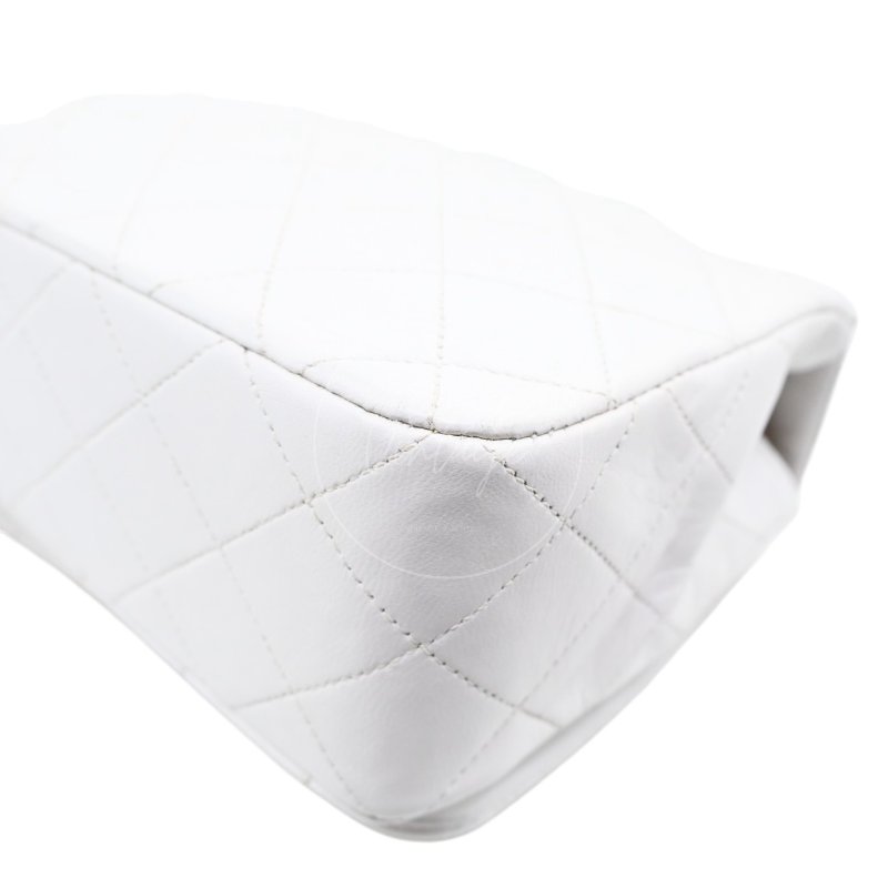 中古 香奈兒 Chanel Quilted Classic White 白色 Full Flap Shoulder Bag 肩背包 印記 Series 1-30