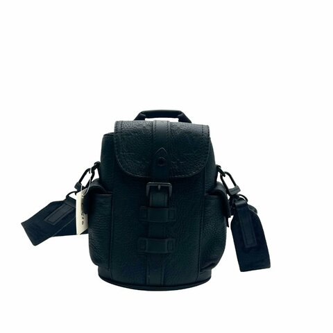 【美收精品】LOUIS VUITTON 黑色皮革肩背包 C-510【隔月月中將轉賣至日本 上架期限30天】