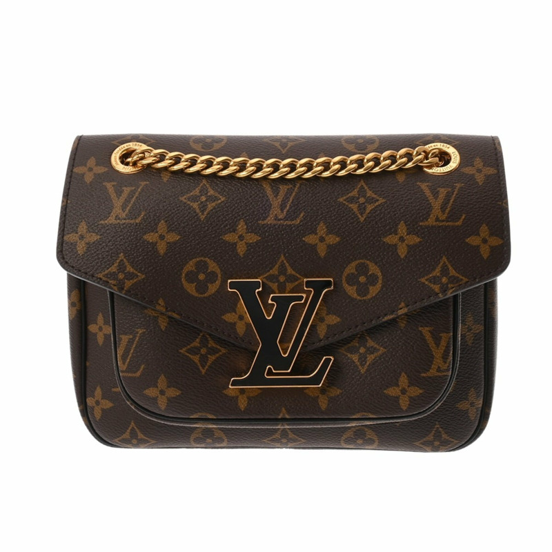 路易威登 (LOUIS VUITTON) Monogram Passy棕色女士帆布肩背包 A級二手 Ginzo-1