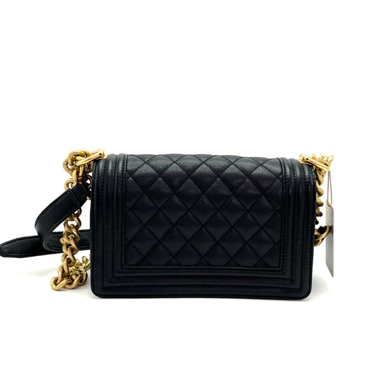 CHANEL 黑金 Leboy小號肩背斜背包 20*12*7 99新配件塵袋-5