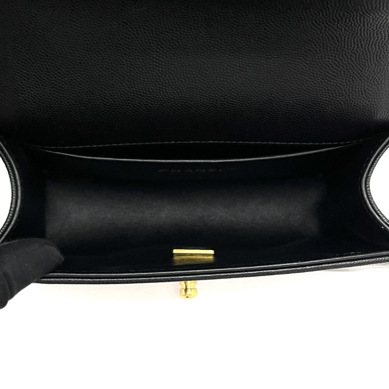 CHANEL 黑金 Leboy小號肩背斜背包 20*12*7 99新配件塵袋-6