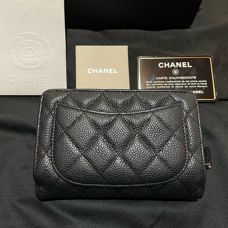 Chanel 香奈兒 19開金釦黑荔枝牛皮中夾-7