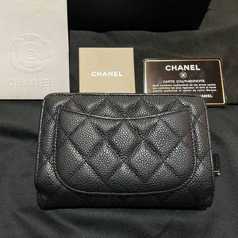Chanel 香奈兒 19開金釦黑荔枝牛皮中夾-33