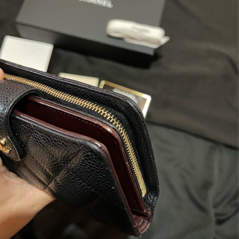 Chanel 香奈兒 19開金釦黑荔枝牛皮中夾-34