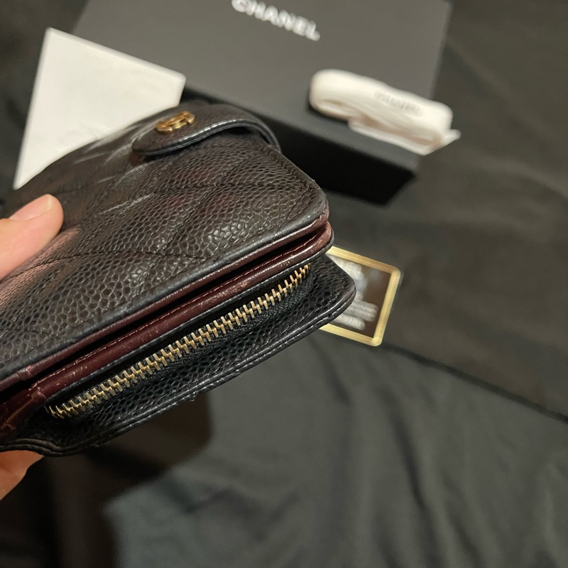 Chanel 香奈兒 19開金釦黑荔枝牛皮中夾-43