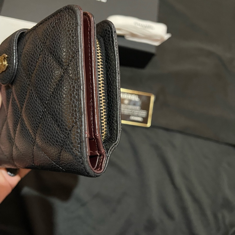 Chanel 香奈兒 19開金釦黑荔枝牛皮中夾-46
