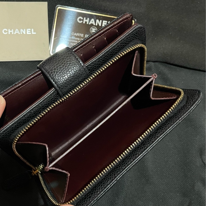 Chanel 香奈兒 19開金釦黑荔枝牛皮中夾-62